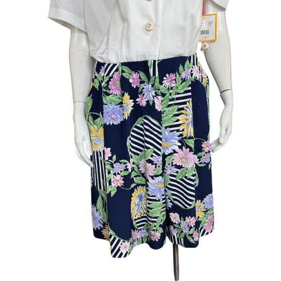 Leslie Fay VINTAGE 2-Piece Blazer & Romper Set Size 14 Blue Floral NWT - Picture 4 of 16